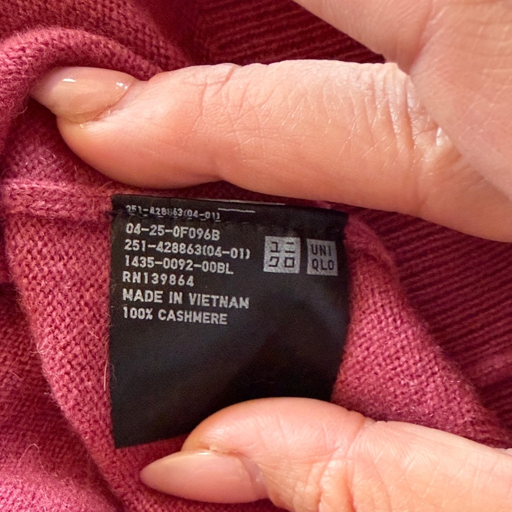 Cashmere Crewneck by Uniqlo Women's XXS Dusty Rose - Picture 4 of 7